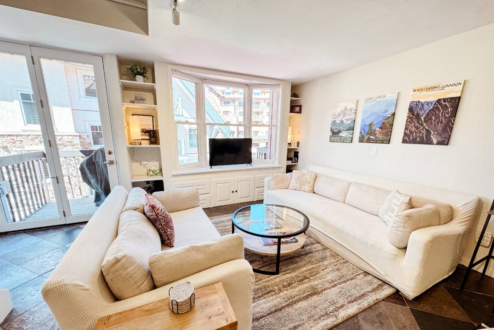 Two big sofas in a living room area